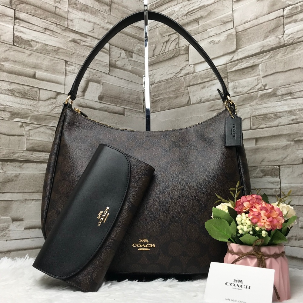 👜COACH SET🌺NWOT ZIP SHOULDER BAG&WALLET - Picture 1 of 8